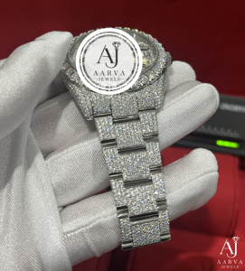 Montre AARVA JEWELS de luxe en acier inoxydable avec mouvement Miyota, date, quartz analogique, unisexe, bracelet de 20 mm, fermoir pliant, 38 mm - Product Image 4