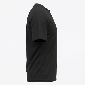 เสื้อยืดโอเวอร์ไซส์สีดำล้วนสำหรับผู้ชายขายดีที่สุด ผ้าคอตตอนหนา GSM พร้อมสกรีนโลโก้ตามสั่ง ผู้ผลิตเสื้อผ้าสตรีทแวร์ - Product Image 3