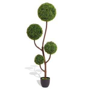 2025 High Quality 150cm <b>Artificial</b> Boxwood Topiary Ball <b>Tree</b> Green Indoor/<b>Outdoor</b> Spiral Decoration 1pcs/set - Product Image 1