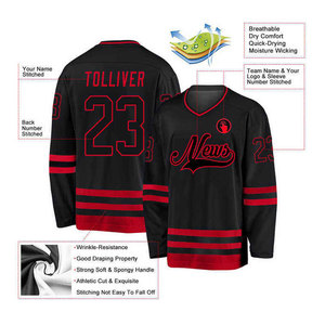 Maillot de hockey sur glace personnalisé, sublimé, brodé, uniforme d'équipe professionnel, respirant, anti-humidité, personnalisable - Product Image 4