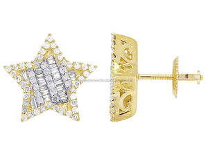 Womens Fashion Jewelry Iced Out 925 Sterling <b>Silver</b> Star Designer Charms Dainty Baguette Lab Grown Diamond <b>Stud</b> Earrings Gift - Product Image 6