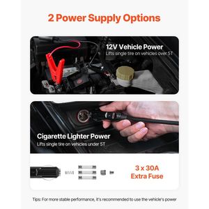 Martinetto Elettrico a Forbice Regolabile da 15 Tonnellate/33.000 Libbre per Auto, 12V a Doppia Alimentazione, Alta Capacità di Carico 5T per Cambio Pneumatici - Product Image 6