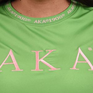 Camiseta AKA Jacquard Color Verde para Mujer, Cuello Redondo, Manga Corta, Premium, Casual, para Uso Diario - Product Image 6
