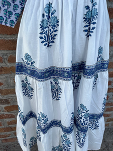 ชุดเดรสยาวคอวีผ้าฝ้ายสไตล์อินเดียชุดเดรสคอวีปักลายดอกไม้ชุดยาวพิมพ์ลาย - Product Image 3