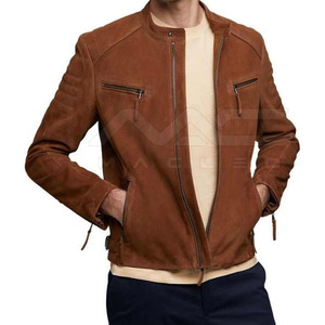 Premium <b>Suede</b> Leather <b>Jacket</b> For <b>Men</b> With Soft Finish Front Zipper Long Sleeves Classic Collar And Modern Casual Style - Product Image 3