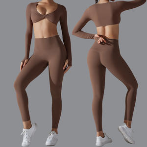 Conjunto Deportivo de Yoga para Mujer, Transpirable y Ligero, de Alta Calidad, con Top Deportivo y Leggings de Alta Elasticidad para Uso Diario en el Gimnasio y Yoga - Product Image 1