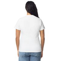 T-shirt en coton mi-lourd pour femme, personnalisé, à manches courtes, décontracté, en tissu doux et respirant, col rond, pour le quotidien et l'été