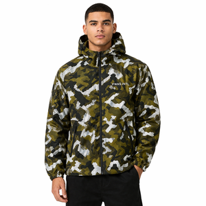 Men's Camo Casual Polyester Zip Jacket Lightweight Hooded Outerwear Streetwear Y2K Private <b>Label</b> Factory Supplier men's jackets - Product Image 1