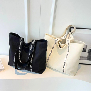 Grand fourre-tout blanc en toile de coton biologique avec fermeture éclair Sacs pour femmes Imprimé personnalisé Logo épais Épaule Made Viet Nam pour le shopping - Product Image 6