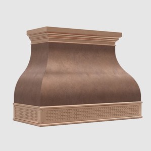 Campana extractora de pared con acabado texturizado marrón y ribete negro, estilo chimenea ventilada, para cocina doméstica - Product Image 3