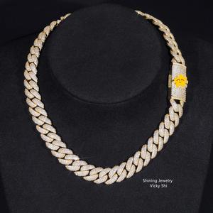 สร้อยคอทองคำแบบ Cuban Link ประดับเพชร VVS Moissanite สุดหรูสำหรับผู้ชาย เครื่องประดับฮิปฮอปสุดโดดเด่น - Product Image 4