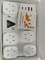 Chargeur de voyage universel 2 USB C 2 USB A Chargeur mural à charge rapide avec 8 prises interchangeables détachables