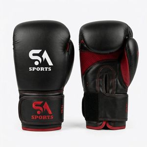 Guantes de Boxeo Clásicos Negros Mate con Espuma Moldeada por Inyección que Dispersa Impactos, Guantes de Fitness para Entrenamiento Pesado SA Sports - Product Image 1