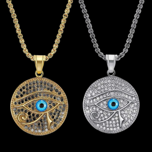 Top Quality <b>Solid</b> <b>Gold</b> Plated the Eye of Horus <b>Pendant</b> Crystal Diamond African Ethnic Egyptian Jewelry Gift For Her - Product Image 4
