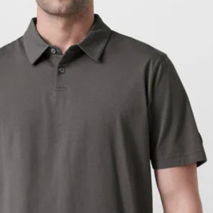 บริการออกแบบเสื้อยืดผู้ชายแบบ OEM คอปกพับได้ ดีไซน์สำหรับกิจกรรมกลางแจ้ง ปี 2026 เสื้อยืดลำลองแฟชั่นผู้ชาย ทรงหลวม สไตล์สตรีท - Product Image 4