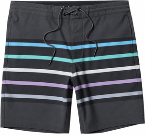 Custom Casual Summer Beach <b>Swim</b> <b>Shorts</b> Quick Dry 100% Polyester Anti-Wrinkle and Eco-Friendly Men's Black Striped Board <b>Shorts</b> - Product Image 1
