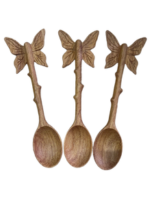 ช้อนไม้สีแดงรูปผีเสื้อ ช้อนไม้รูปผีเสื้อ ช้อนไม้สีแดงแท้ ของขวัญแต่งงาน ราคาขายส่ง ช้อนไม้ - Product Image 1