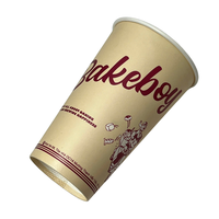 Gobelet en papier personnalisé 8oz/12oz/16oz/20oz Tasse à café en papier jetable à base d'eau avec couvercle et manchon pour boissons chaudes et froides