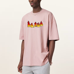 Camisetas de Hombre de Alta Calidad, Corte Holgado, Estampado Personalizado, Estilo Urbano, Hombros Caídos, 100% Algodón, Camiseta Hip Hop para Hombre - Product Image 5