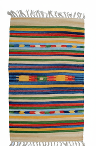 Tapis en coton fait main - Motif floral, poils longs, lavable en machine et réversible, style moderne pour les voyages et la maison - Product Image 2