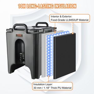 Dispenser per bevande con isolamento da 10 galloni per alimenti l9450up refrigeratore termico caldo/freddo 1.18 maniglia per rubinetto a due stadi - Product Image 3