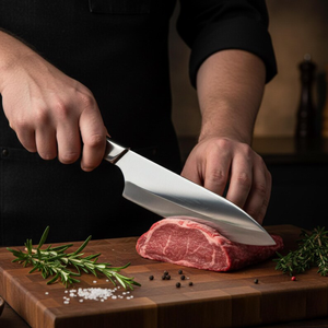 Couteau de Chef Artisanal en Acier Inoxydable de 13 pouces avec Manche en Bois d'Olivier – Fournisseur de Qualité Supérieure - Product Image 5