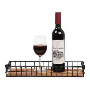 Elegant Wire And Wooden <b>Tray</b> With Handles For Serving Breakfast Dinner <b>Snacks</b> In Kitchen Dining Table And Party Use - Product Image 1