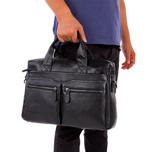 Bolso de Lujo para Portátil de Cuero Genuino Premium, Cierre de Cremallera |   Maletín Ejecutivo Ligero y Elegante para Hombres y Mujeres - Product Image 4