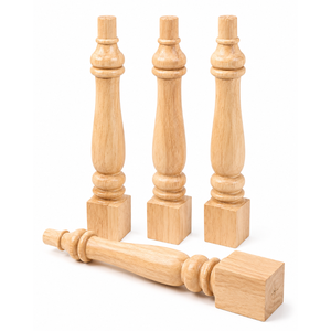 Pieds d'îlot en bois massif faits à la main pour armoires de cuisine, tables de ferme et meubles de maison, pieds de meuble en bois massif pour cuisine - Product Image 1