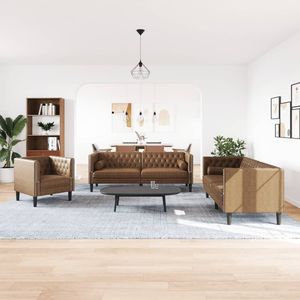 Juego de Sofás Chesterfield Marrón para Sala de Estar - Product Image 3