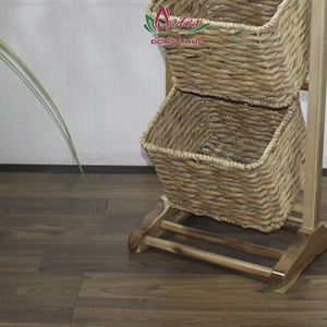 Estante de Almacenamiento Artex Dong Thap de Jacinto de Agua, Estante de 3 Niveles con Marco de Madera Natural - Product Image 5