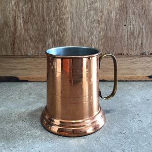 Chope à bière vintage en cuivre avec poignée en laiton, classique, écologique, réutilisable, vaisselle traditionnelle pour bar, maison, cuisine, cadeau durable - Product Image 3