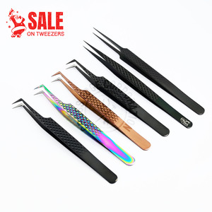 Top Quality Fiber Tips lash extension Tweezers Professional Volume Lashes Tweezers for Applying False Eyelashes 45 90 Degree - Product Image 1