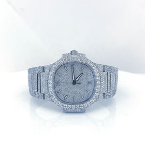 Nuevo Reloj de Pulsera de Cuarzo de Lujo para Mujer 2026, Oro Blanco con Diamantes Moissanite, Diseño Antiguo Personalizado Estilo Hip Hop - Product Image 1