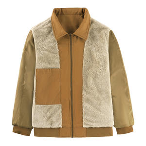 เสื้อแจ็คเก็ตซาฟารีฤดูหนาวสำหรับผู้ชาย ผ้าเดนิมเคลือบหนังแท้ ความหนาปานกลาง คอตั้ง กันน้ำ กระดุมเขาสัตว์ บริการ OEM - Product Image 4