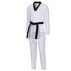 Uniforme de Taekwondo WTF Unisexe Personnalisé de Qualité Supérieure en Coton Côtelé – Ensemble de Vêtements d'Arts Martiaux OEM Design Mind Plus Size - Product Image 3