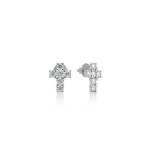 Pendientes de Cruz de Lujo Totalmente Cubiertos de Diamantes, Plata 925 con Baño de Rodio, con Diamantes Moissanite, para Regalos de Boda, Aniversario o Fiesta - Product Image 4