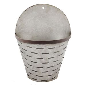 Premium Galvanized Metal <b>Wall</b> <b>Planter</b> Set Farmhouse Style Hanging <b>Wall</b> Vase for Succulents and <b>Herbs</b> Metal <b>Wall</b> Pocket - Product Image 3