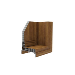 Perfil de aluminio para puertas y ventanas de la serie 108 6063 T5 con marco de imitación madera de lujo y architrave integrado, OEM y ODM. - Product Image 3