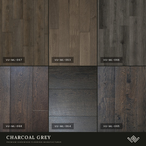 Suelo de Madera de Roble Blanco Cepillado Estilo Francés de 12 mm, Color Gris Humo, Diseño en Espiga, Parqué de Ingeniería con Sistema T&G para Hotel - Product Image 4