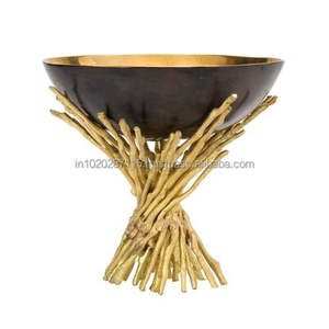 <b>Royal</b> handcrafted brass serving bowl for buffet presentation adding luxurious touch to your dinner table setup - Product Image 3