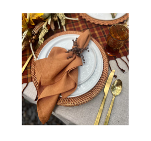 Sous-plat en rotin pour occasions spéciales, motif végétal bohème, vert - Product Image 4