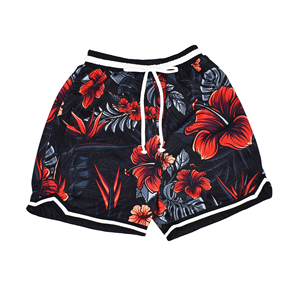 Shorts de basketball pour hommes 100 % polyester, avec bande décorative unie, longueur genou, style streetwear, créez vos propres shorts de sport - Product Image 2