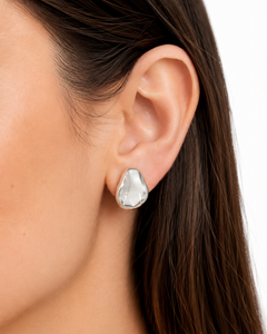 Boucles d'oreilles clous en argent sterling 925, design minimaliste en forme de galet, unisexe, cadeau de fête, à porter au quotidien - Product Image 4