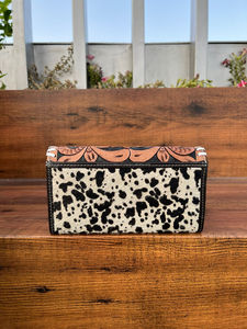 Cartera de mano de girasol de estilo occidental para mujer, billetera de cuero de piel con estampado de animales, diseño único por damas - Product Image 5