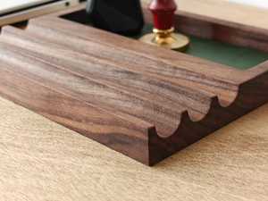 Organizador de Escritorio de Madera Hecho a Mano, de Una Sola Capa, Forma Rectangular, Bandeja de Almacenamiento Minimalista Tallada para Uso en Oficina - Product Image 1