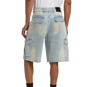 2026 Hot Sale Custom Design Fashion Men's 100% Denim Shorts Summer New Arrival Distressed Washed Denim Shorts for Men - Product Image 3