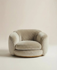 Sillón Moderno Tapizado con Tela de Microfibra y Base de Madera para Sala de Estar - Product Image 5