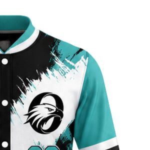 Teal Black White Baseball <b>Jacket</b> Full Zip Long Sleeve Sports Team Uniform <b>Lightweight</b> Comfortable Outerwear - Product Image 4
