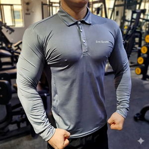 Camiseta de Compresión de Manga Larga para Hombre, para Gimnasio, Running, Fitness, Deporte, Secado Rápido, Ropa Deportiva, Senderismo, Protección UV, Talla Grande - Product Image 2